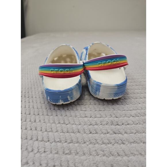Crocs Shoes Child Size 13 Cloud Print Slip On Casual Outdoor - Picture 3 of 9
